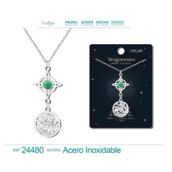 Colgante Tetragramaton y Nudo de Bruja con Aventurina Verde