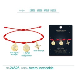 Pulsera 7 Nudos con San Miguel, Tetragramaton y Nudo De