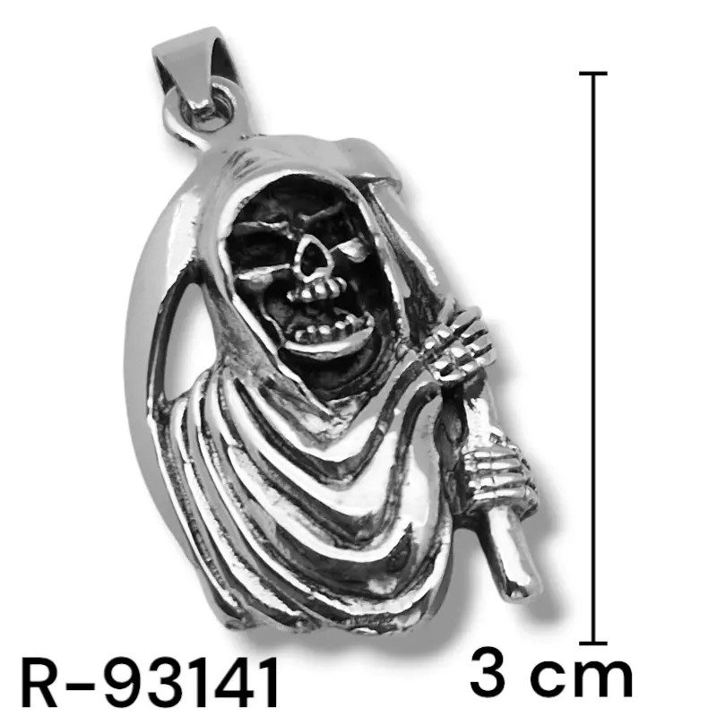 Amuleto Plata Santa Muerte Busto 3 cm