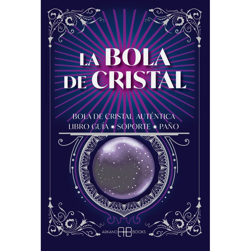 Bola Cristal 08 cm Calidad Premium, con peana y libro -