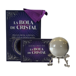 Bola Cristal 08 cm Calidad Premium, con peana y libro -