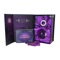 Bola Cristal 08 cm Calidad Premium, con peana y libro -