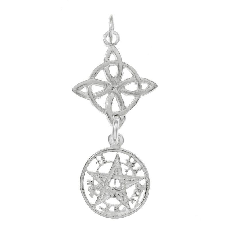 Amuleto Plata Doble Protección Nudo de Bruja Celta con