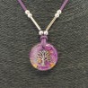 Collar Orgon Arbol de la Vida Morado (3,2 cm Ajustable)