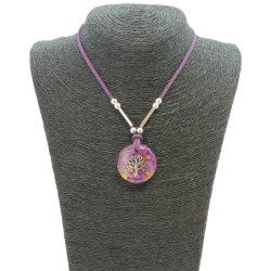 Collar Orgon Arbol de la Vida Morado (3,2 cm Ajustable)