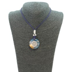 Collar Orgon Flor de la Vida Azul (3,2 cm Ajustable)