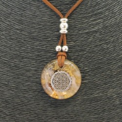 Collar Orgon Flor de la Vida Beige (3,2 cm Ajustable)