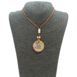 Collar Orgon Flor de la Vida Beige (3,2 cm Ajustable)