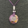 Collar Orgon Flor de la Vida Morado (3,2 cm Ajustable)