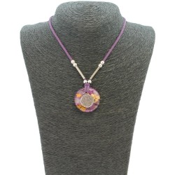Collar Orgon Flor de la Vida Morado (3,2 cm Ajustable)