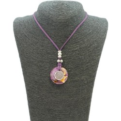 Collar Orgon Flor de la Vida Morado (3,2 cm Ajustable)