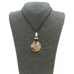 Collar Orgon Flor de la Vida Negro (3,2 cm Ajustable)