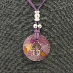 Collar Orgon Mano Fatima Morado (3,2 cm Ajustable)