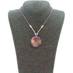 Collar Orgon Mano Fatima Morado (3,2 cm Ajustable)