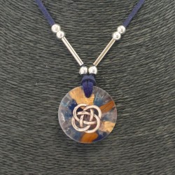 Collar Orgon Nudo Celta Azul (3,2 cm Ajustable)