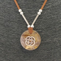 Collar Orgon Nudo Celta Beige (3,2 cm Ajustable) Marron