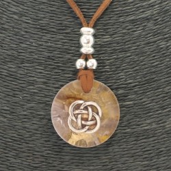 Collar Orgon Nudo Celta Beige (3,2 cm Ajustable) Marron