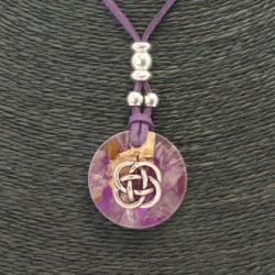 Collar Orgon Nudo Celta Morada (3,2 cm Ajustable)