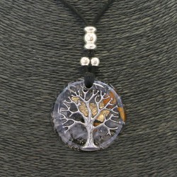 Collar Orgon Arbol de la Vida Negra (3,7 cm Ajustable)