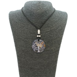 Collar Orgon Arbol de la Vida Negra (3,7 cm Ajustable)