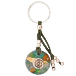 Llavero Orgon Espiral Verde (3,2 cm x 9.5 cm largo)