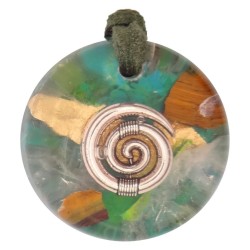 Llavero Orgon Espiral Verde (3,2 cm x 9.5 cm largo)