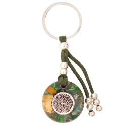 Llavero Orgon Flor de la Vida Verde (3,2 cm x 9.5 cm largo)