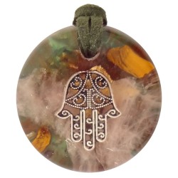 Llavero Orgon Mano de Fatima Verde (3,2 cm x 9.5 cm largo)