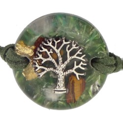 Pulsera Orgon Arbol de la Vida Verde (3,2 cm Ajustable)