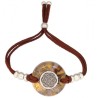Pulsera Orgon Flor de la Vida Beige (3,2 cm Ajustable) Marron