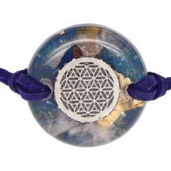 Pulsera Orgon Flor de la Vida Azul (3,2 cm Ajustable)