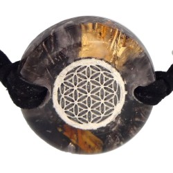 Pulsera Orgon Flor de la Vida Negro (3,2 cm Ajustable)