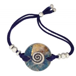 Pulsera Orgon Espiral Azul (3,2 cm Ajustable)