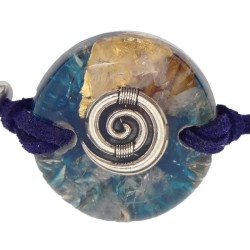 Pulsera Orgon Espiral Azul (3,2 cm Ajustable)