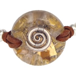 Pulsera Orgon Espiral Beige (3,2 cm Ajustable) Marron