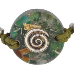 Pulsera Orgon Espiral Verde (3,2 cm Ajustable)