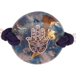 Pulsera Orgon Mano Fatima Azul (3,2 cm Ajustable)