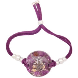 Pulsera Orgon Mano Fatima Morada (3,2 cm Ajustable) Morada