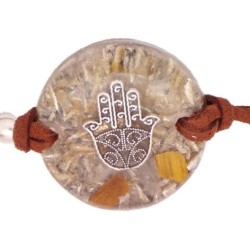 Pulsera Orgon Mano Fatima Beige (3,2 cm Ajustable) Marron