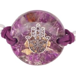 Pulsera Orgon Mano Fatima Morada (3,2 cm Ajustable) Morada