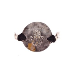 Pulsera Orgon Mano Fatima Negra (3,2 cm Ajustable)
