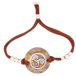 Pulsera Orgon Trisquel Beige (3,2 cm Ajustable) Marron