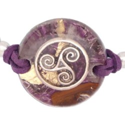 Pulsera Orgon Trisquel Morada (3,2 cm Ajustable)