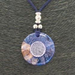 Collar Orgon Flor de la Vida Azul (3,7 cm Ajustable)