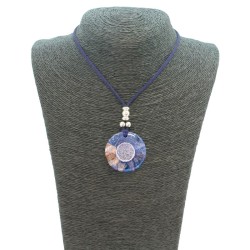Collar Orgon Flor de la Vida Azul (3,7 cm Ajustable)