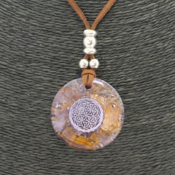 Collar Orgon Flor de la Vida Beige (3,7 cm Ajustable)