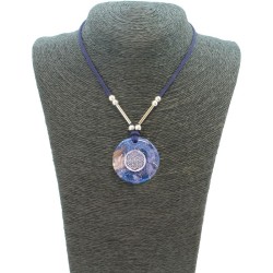 Collar Orgon Flor de la Vida Azul (3,7 cm Ajustable)
