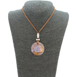 Collar Orgon Flor de la Vida Beige (3,7 cm Ajustable)