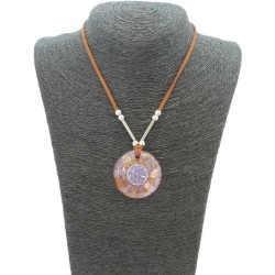 Collar Orgon Flor de la Vida Beige (3,7 cm Ajustable)