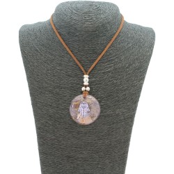 Collar Orgon Mano Fatima Beige (3,7 cm Ajustable)